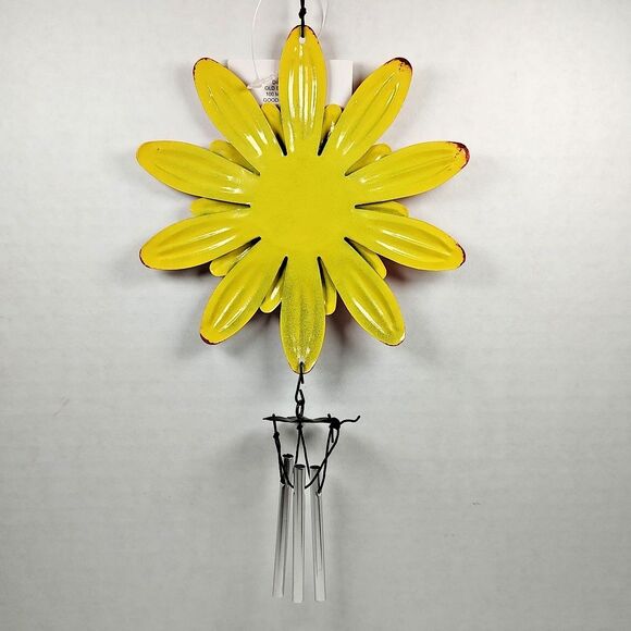 Hanging Sunflower Flower Metal Wind Chime Multicolor Garden Decor Ornament - Picture 4 of 8